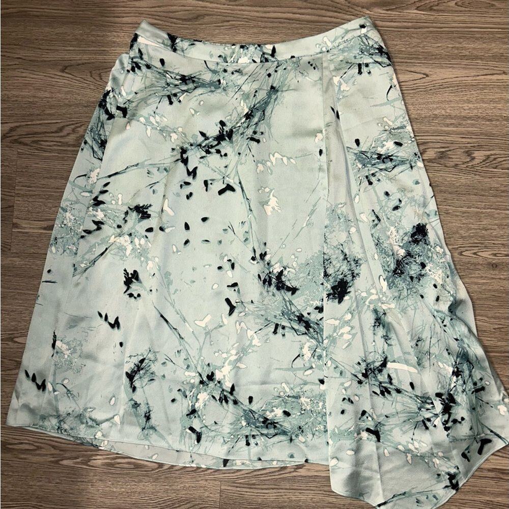 Alfani Teal A-Line Midi Skirt Asymmetrical skirt